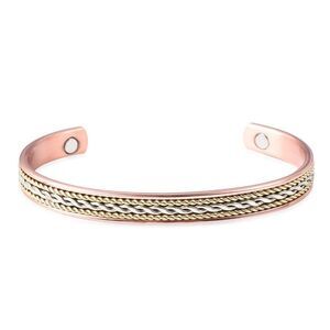 Chain Pattern Adjustable Cuff Bracelet in Rosetone (6.50 In)